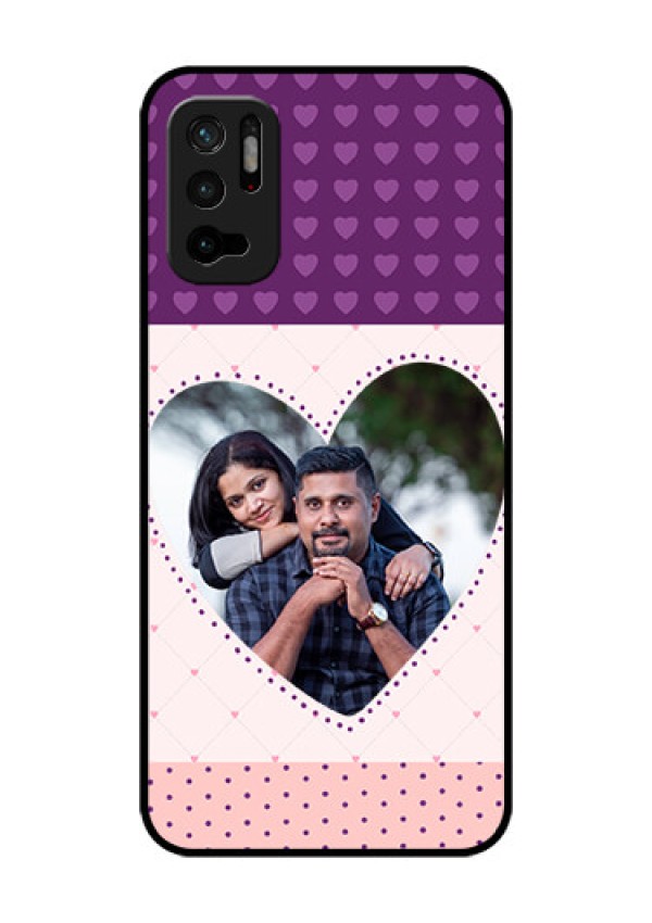 Redmi Note 10T 5G Custom Glass Phone Case - Violet Love Dots Design