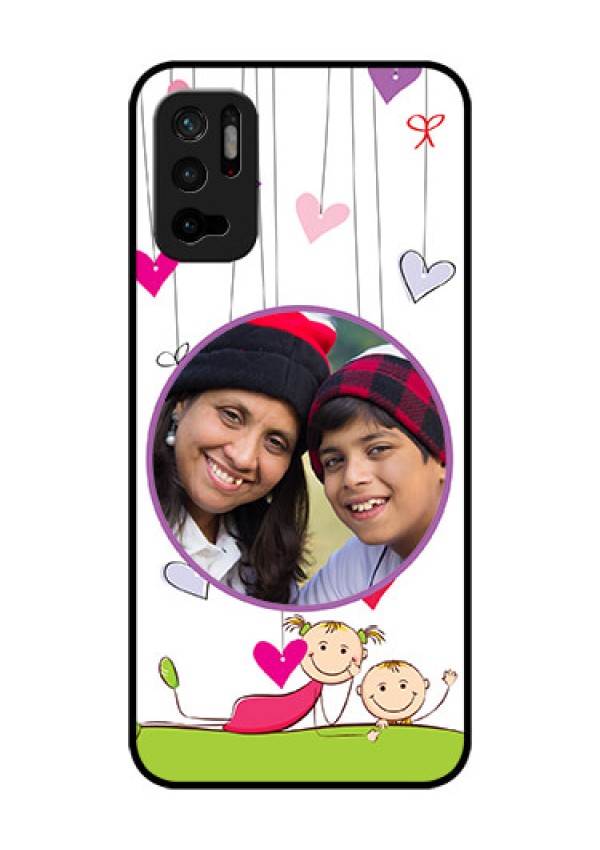 Redmi Note 10T 5G Photo Printing on Glass Case - Cute Kids Phone Case Design