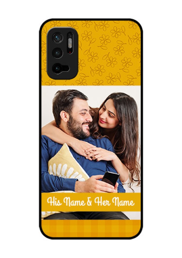 Redmi Note 10T 5G Custom Glass Mobile Case - Yellow Floral Design