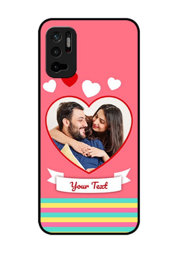 Redmi Note 10T 5G Photo Printing on Glass Case - Love Doodle Design