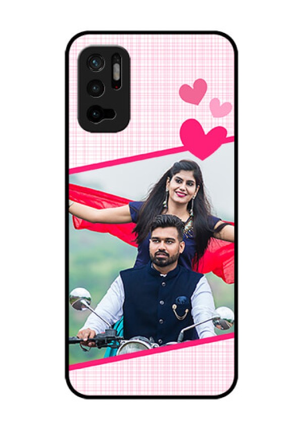 Redmi Note 10T 5G Custom Glass Phone Case - Love Shape Heart Design
