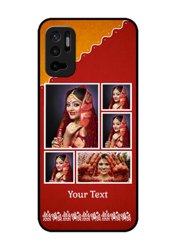 Redmi Note 10T 5G Personalized Glass Phone Case - Wedding Pic Upload Design