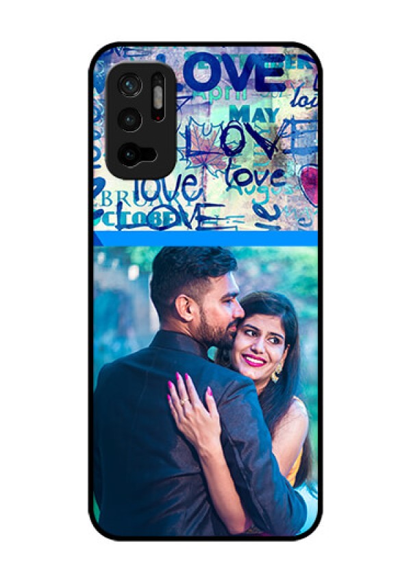 Redmi Note 10T 5G Custom Glass Mobile Case - Colorful Love Design