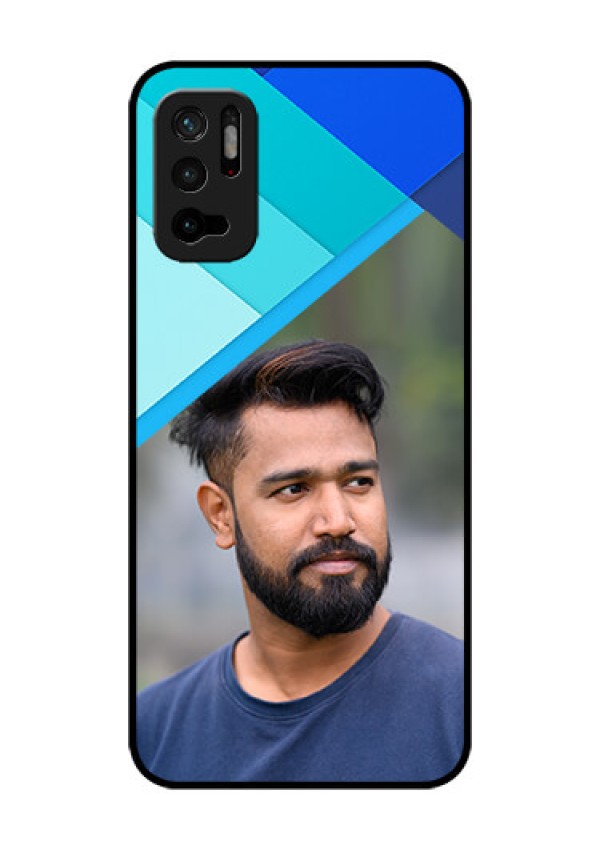 Redmi Note 10T 5G Custom Glass Phone Case - Blue Pattern Design