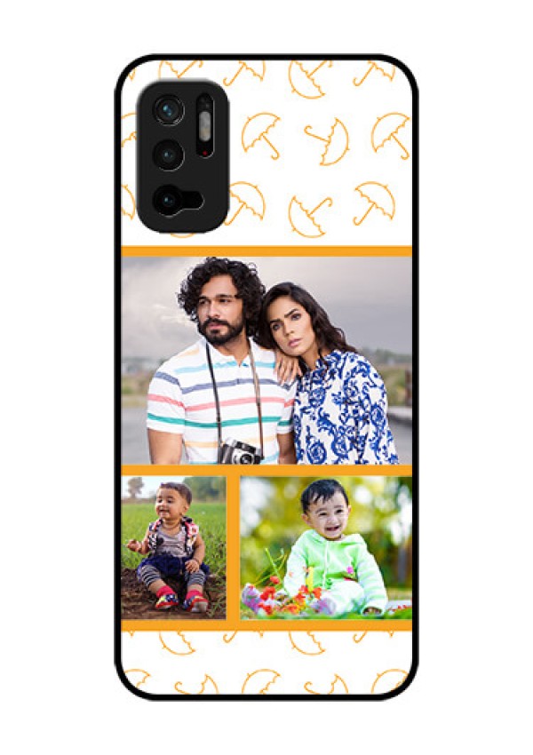 Redmi Note 10T 5G Custom Glass Mobile Case - Yellow Pattern Design