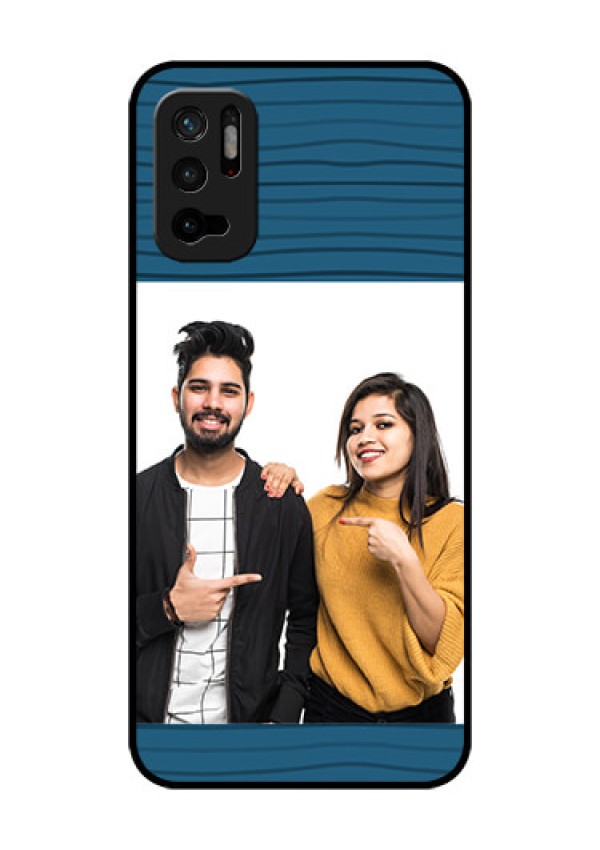 Redmi Note 10T 5G Custom Glass Phone Case - Blue Pattern Cover Design