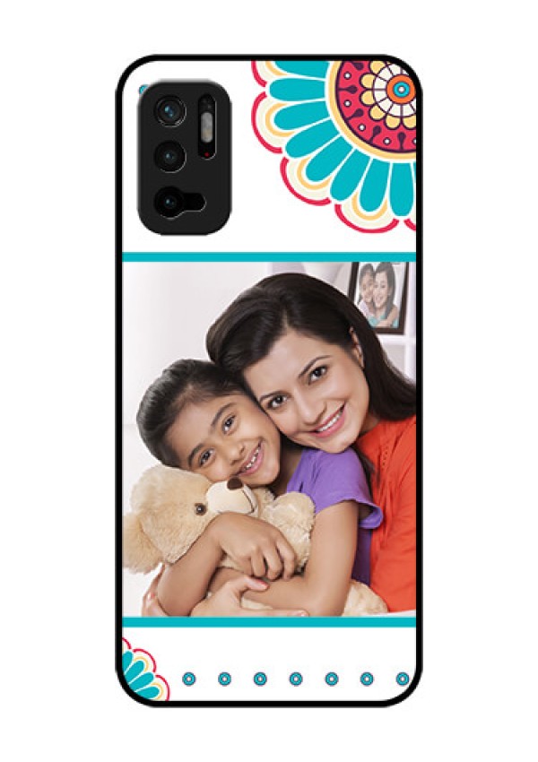 Redmi Note 10T 5G Custom Glass Phone Case - Flower Design