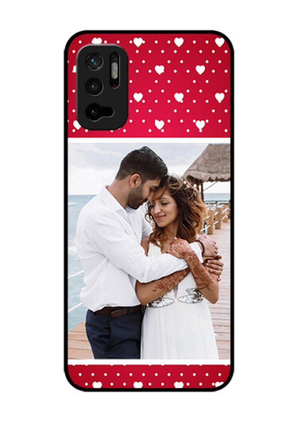 Redmi Note 10T 5G Photo Printing on Glass Case - Hearts Mobile Case Design