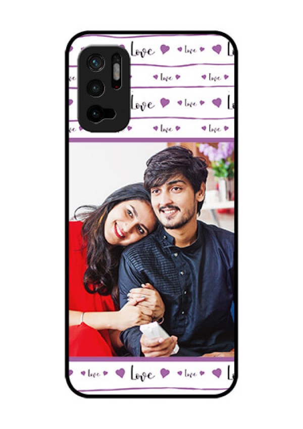 Redmi Note 10T 5G Custom Glass Mobile Case - Couples Heart Design
