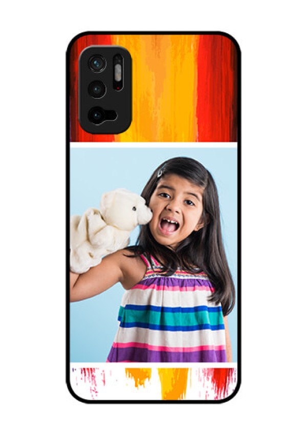 Redmi Note 10T 5G Personalized Glass Phone Case - Multi Color Design