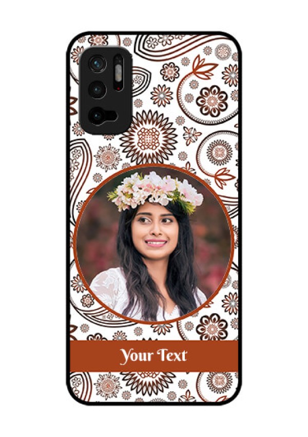 Redmi Note 10T 5G Custom Glass Mobile Case - Abstract Floral Design 