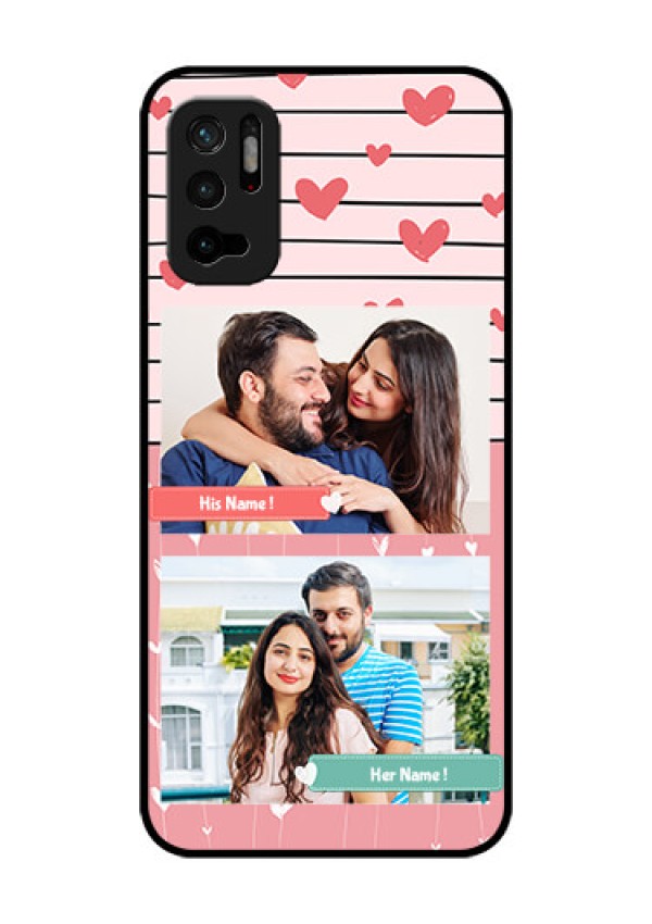 Redmi Note 10T 5G Custom Glass Mobile Case - Photo with Heart Design