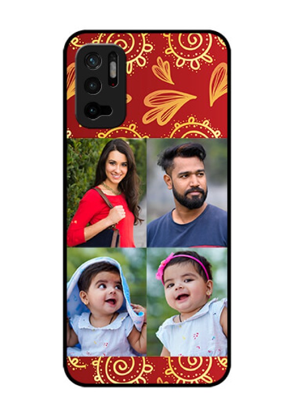 Redmi Note 10T 5G Photo Printing on Glass Case - 4 Image Traditional Design