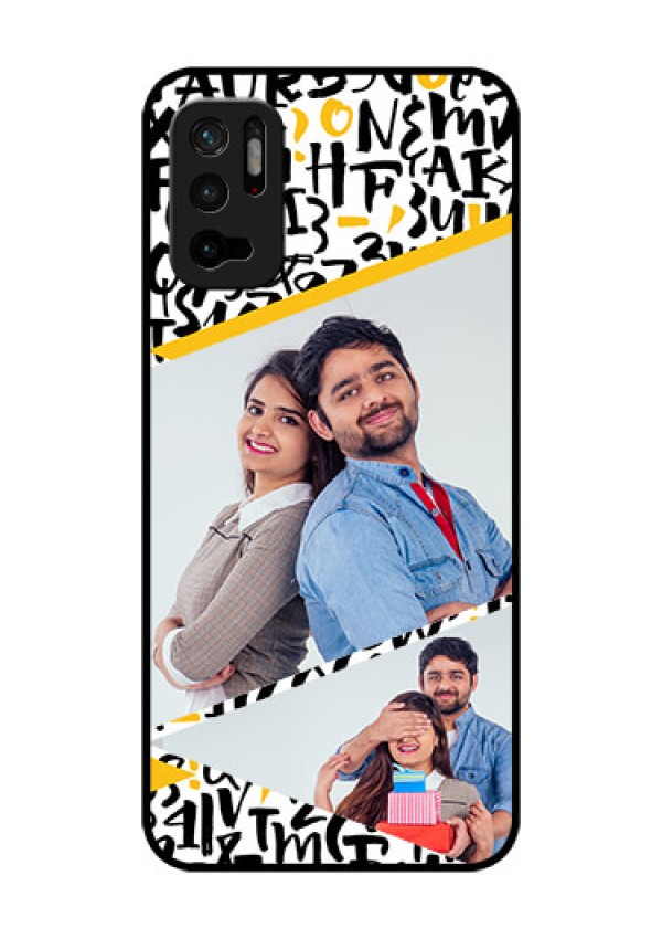 Redmi Note 10T 5G Custom Glass Mobile Case - Letters Pattern Design