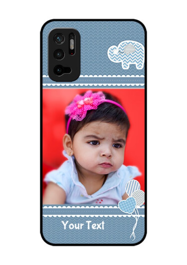 Redmi Note 10T 5G Photo Printing on Glass Case - with Kids Pattern Design