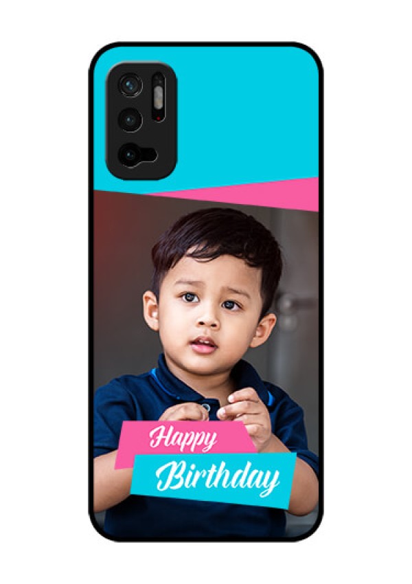 Redmi Note 10T 5G Personalized Glass Phone Case - Image Holder with 2 Color Design