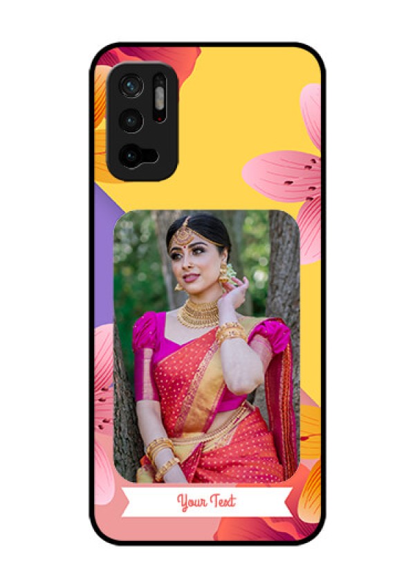 Redmi Note 10T 5G Custom Glass Mobile Case - 3 Image With Vintage Floral Design