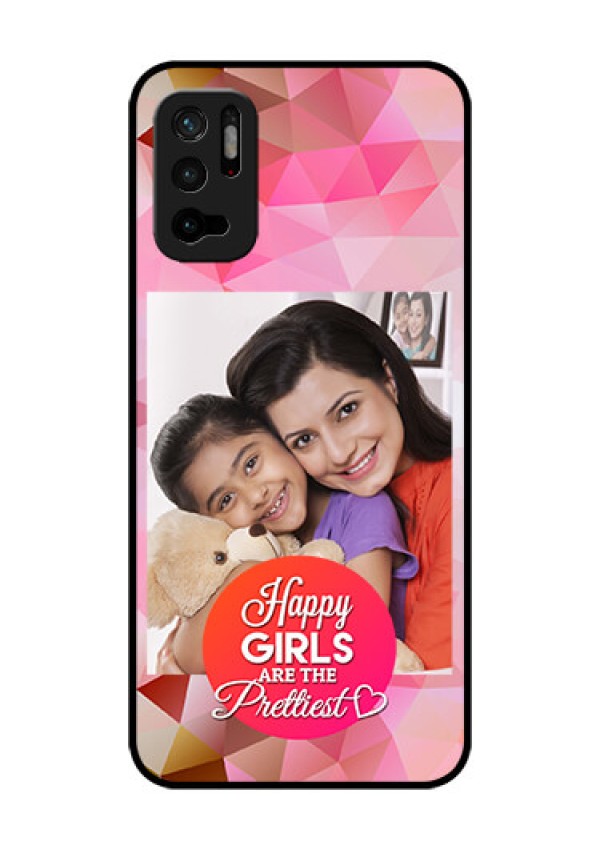 Redmi Note 10T 5G Photo Printing on Glass Case - Abstract Triangle Design