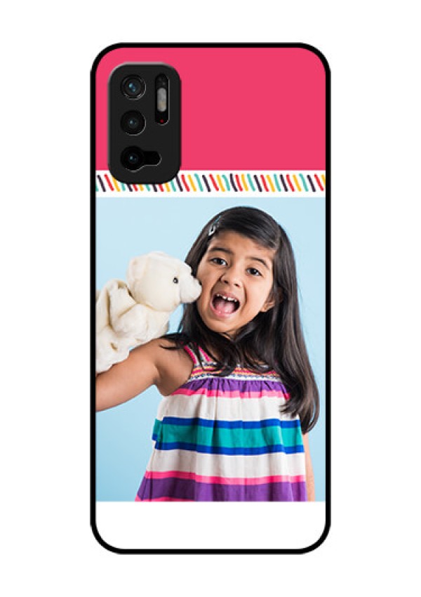 Redmi Note 10T 5G Personalized Glass Phone Case - Line art design