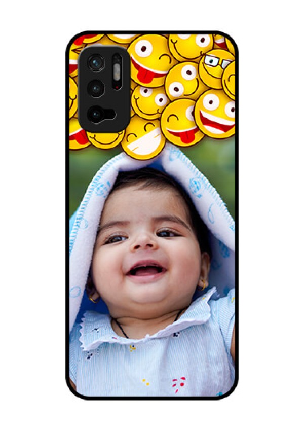 Redmi Note 10T 5G Custom Glass Mobile Case - with Smiley Emoji Design