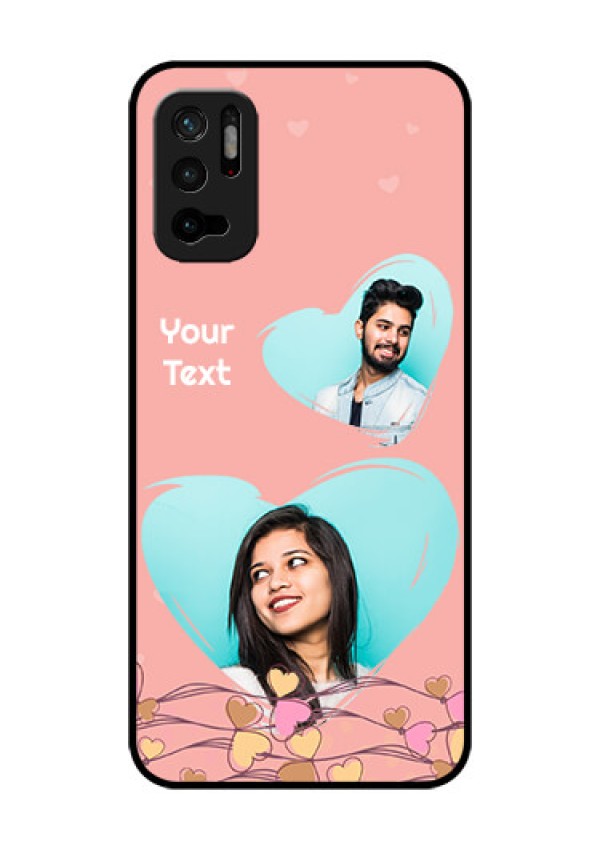 Redmi Note 10T 5G Custom Glass Mobile Case - Love Doodle Design