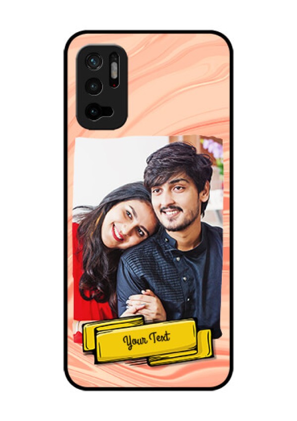 Redmi Note 10T 5G Personalized Glass Phone Case - Marble Texture Design
