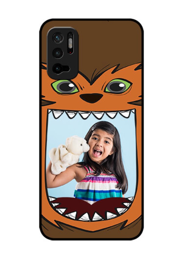 Redmi Note 10T 5G Photo Printing on Glass Case - Owl Monster Back Case Design