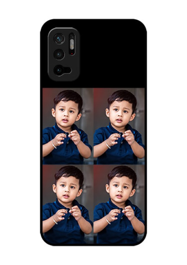 Redmi Note 10T 5G 4 Image Holder on Glass Mobile Cover
