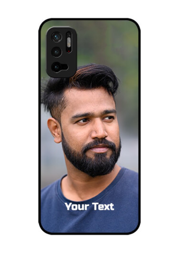 Redmi Note 10T 5G Glass Mobile Cover: Photo with Text