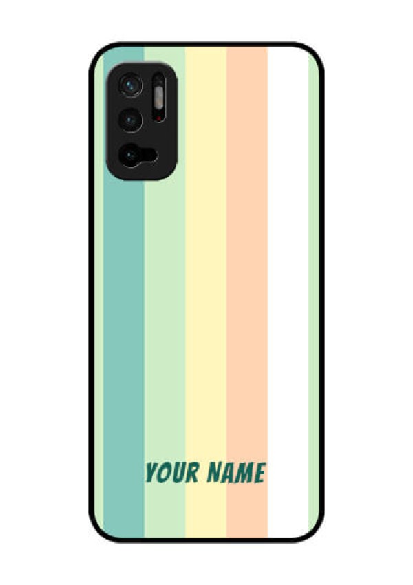 Xiaomi Redmi Note 10T 5G Photo Printing on Glass Case - Multi-colour Stripes Design