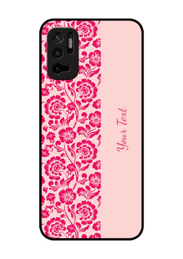 Xiaomi Redmi Note 10T 5G Custom Glass Phone Case - Attractive Floral Pattern Design
