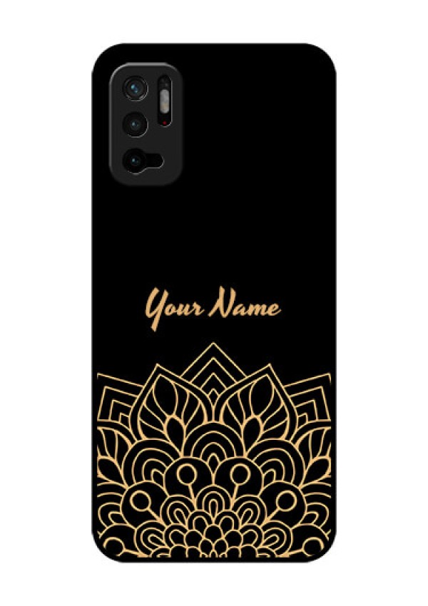 Xiaomi Redmi Note 10T 5G Custom Glass Phone Case - Golden mandala Design