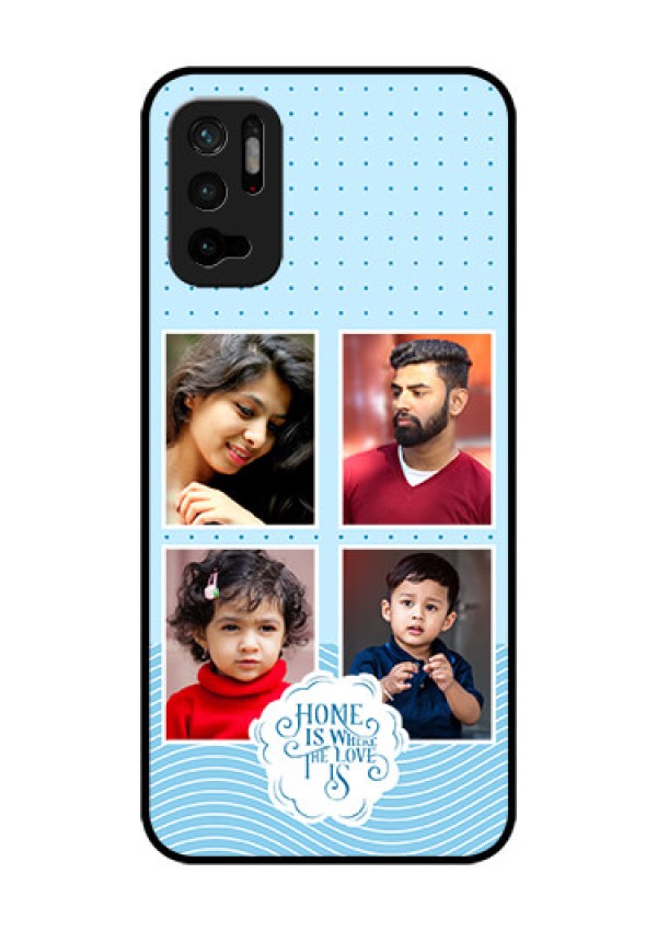 Xiaomi Redmi Note 10T 5G Custom Glass Phone Case - Cute love quote with 4 pic upload Design