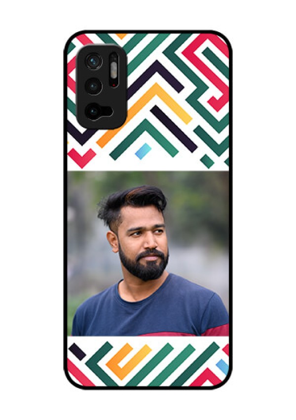 Xiaomi Redmi Note 10T 5G Personalized Glass Phone Case - Colorful Maze Pattern Design