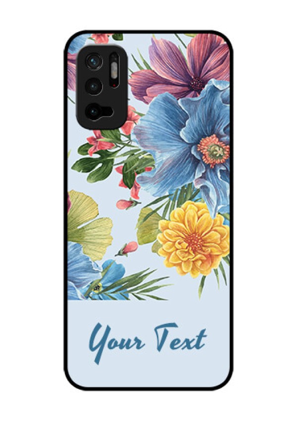 Xiaomi Redmi Note 10T 5G Custom Glass Mobile Case - Stunning Watercolored Flowers Painting Design