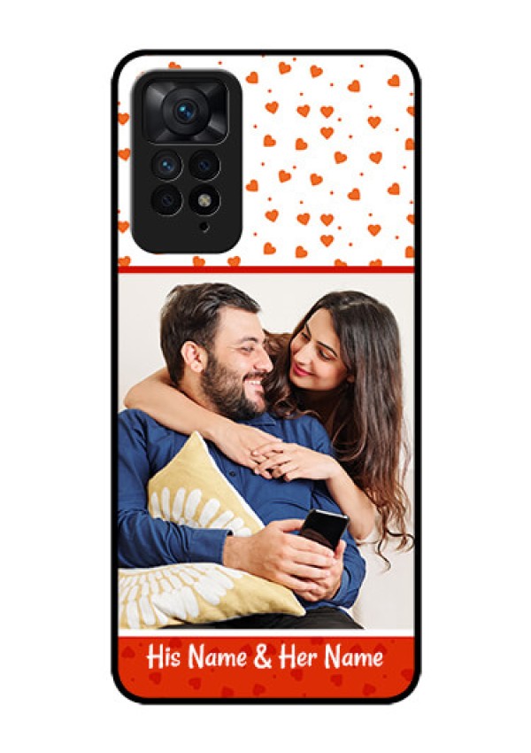 Redmi Note 11 Pro 5G Custom Glass Phone Case - Orange Love Symbol Design