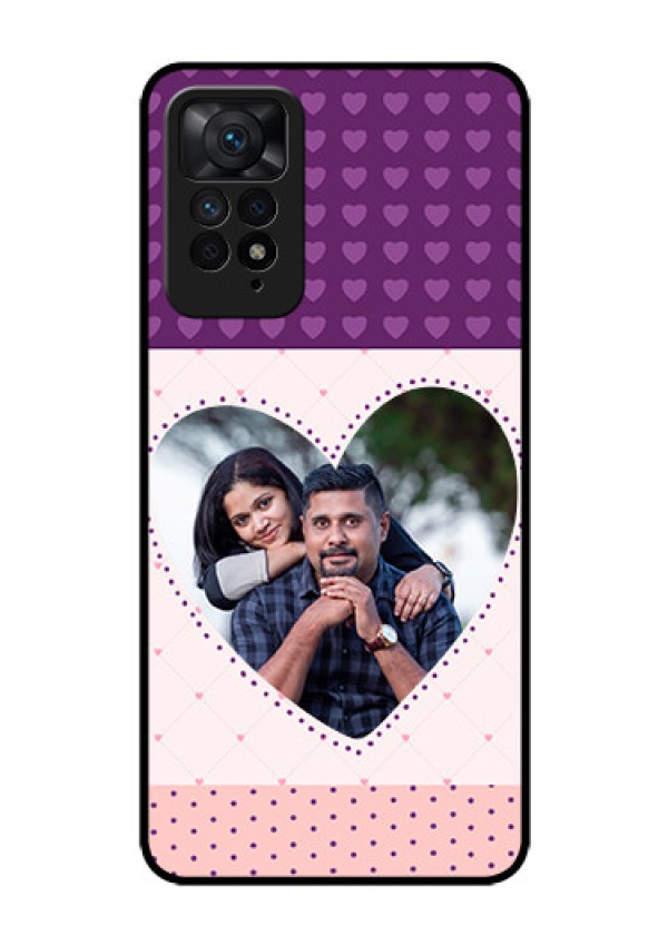 Redmi Note 11 Pro 5G Custom Glass Phone Case - Violet Love Dots Design