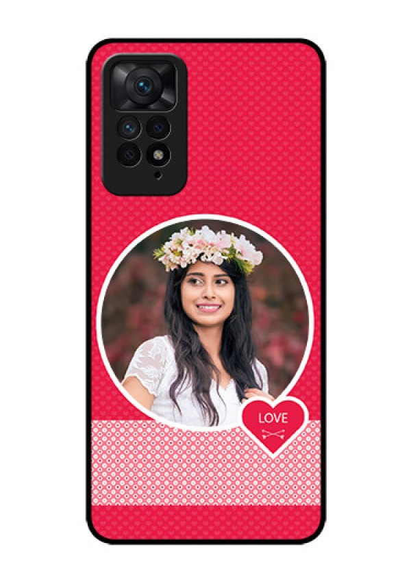 Redmi Note 11 Pro 5G Personalised Glass Phone Case - Pink Pattern Design