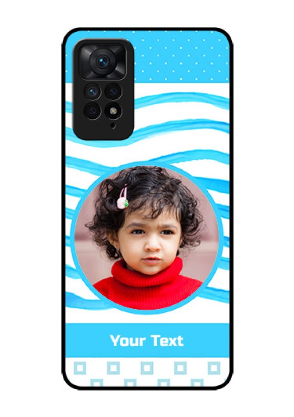 Redmi Note 11 Pro 5G Custom Glass Phone Case - Simple Blue Case Design