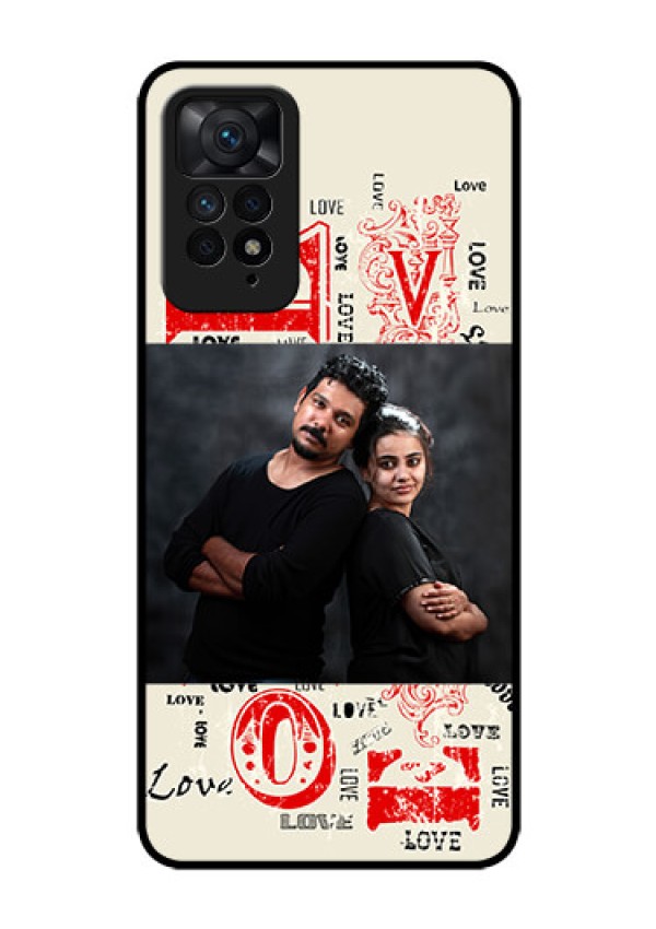 Redmi Note 11 Pro 5G Photo Printing on Glass Case - Trendy Love Design Case