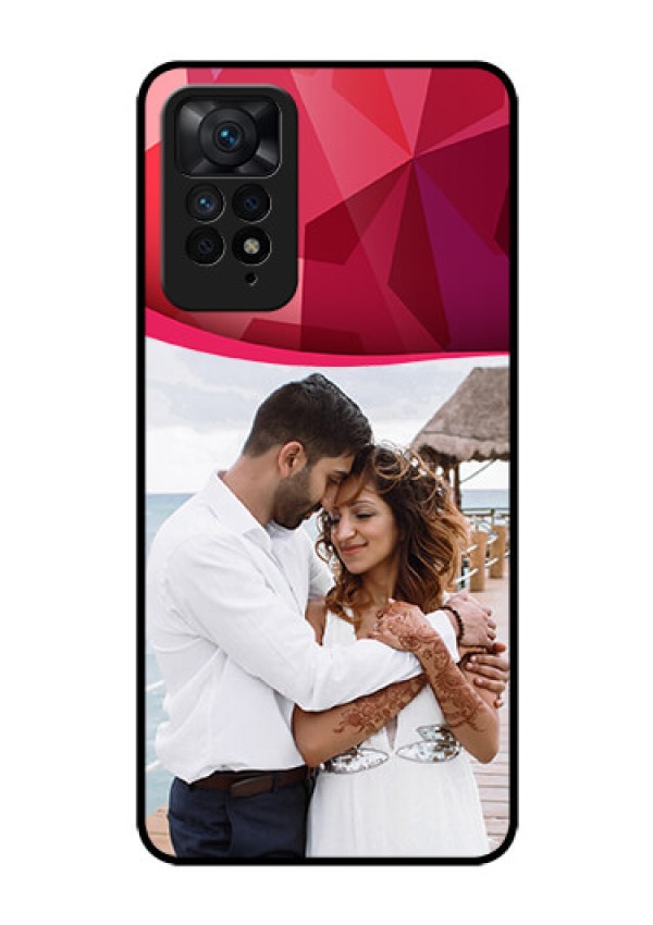 Redmi Note 11 Pro 5G Custom Glass Mobile Case - Red Abstract Design