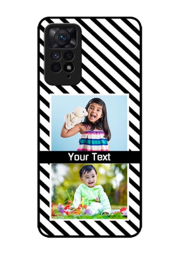 Redmi Note 11 Pro 5G Photo Printing on Glass Case - Black And White Stripes Design