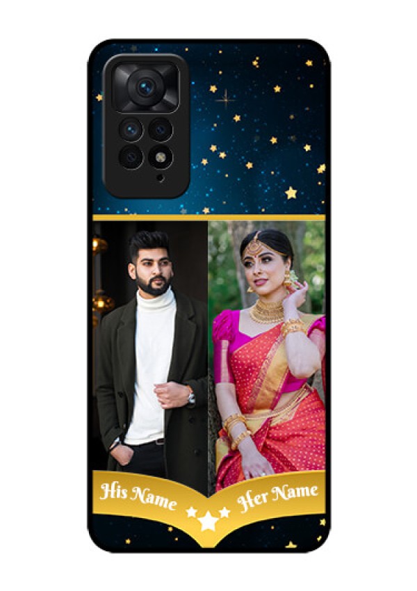 Redmi Note 11 Pro 5G Custom Glass Phone Case - Galaxy Stars Backdrop Design