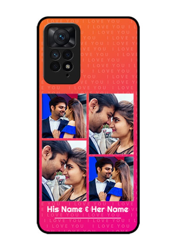 Redmi Note 11 Pro 5G Custom Glass Phone Case - I Love You Pink Design