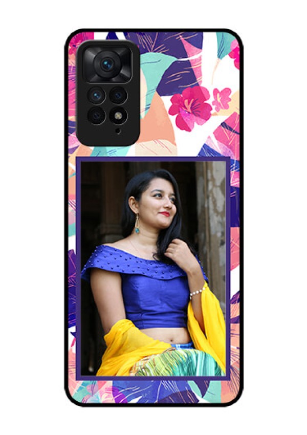 Redmi Note 11 Pro 5G Custom Glass Mobile Case - Abstract Floral Design