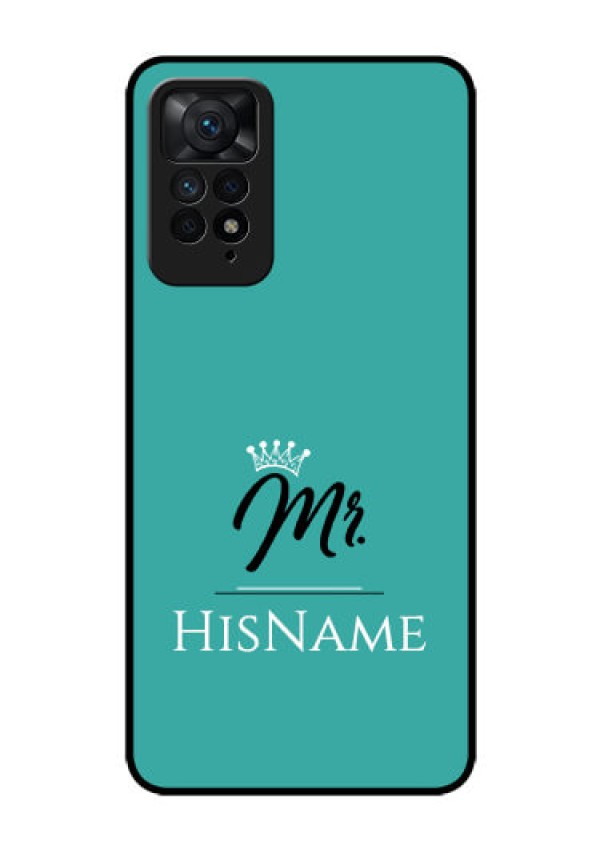 Redmi Note 11 Pro 5G Custom Glass Phone Case Mr with Name