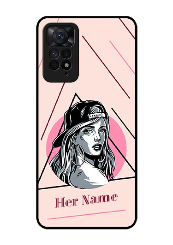 Xiaomi Redmi Note 11 Pro 5G Personalized Glass Phone Case - Rockstar Girl Design