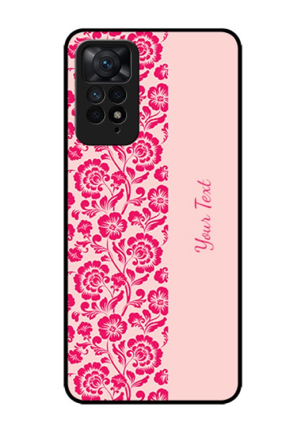 Xiaomi Redmi Note 11 Pro 5G Custom Glass Phone Case - Attractive Floral Pattern Design