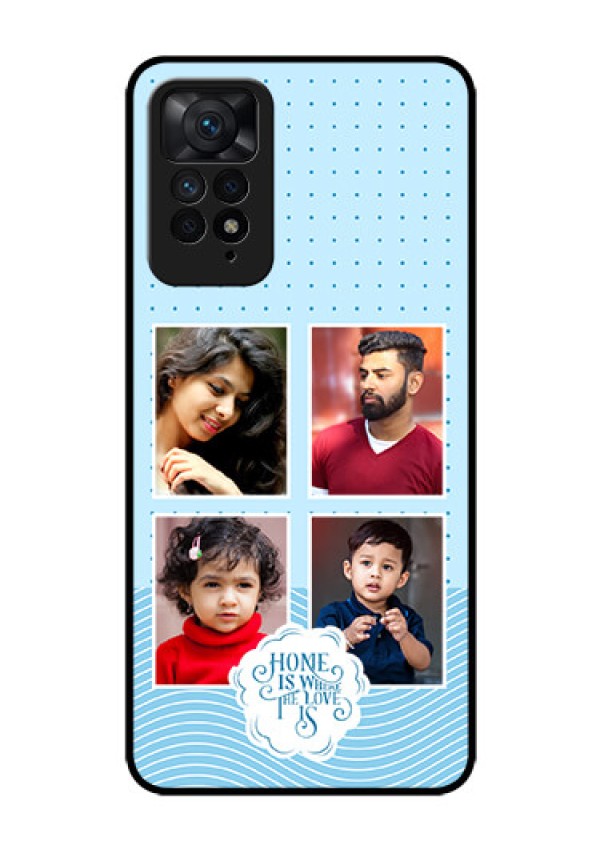 Xiaomi Redmi Note 11 Pro 5G Custom Glass Phone Case - Cute love quote with 4 pic upload Design