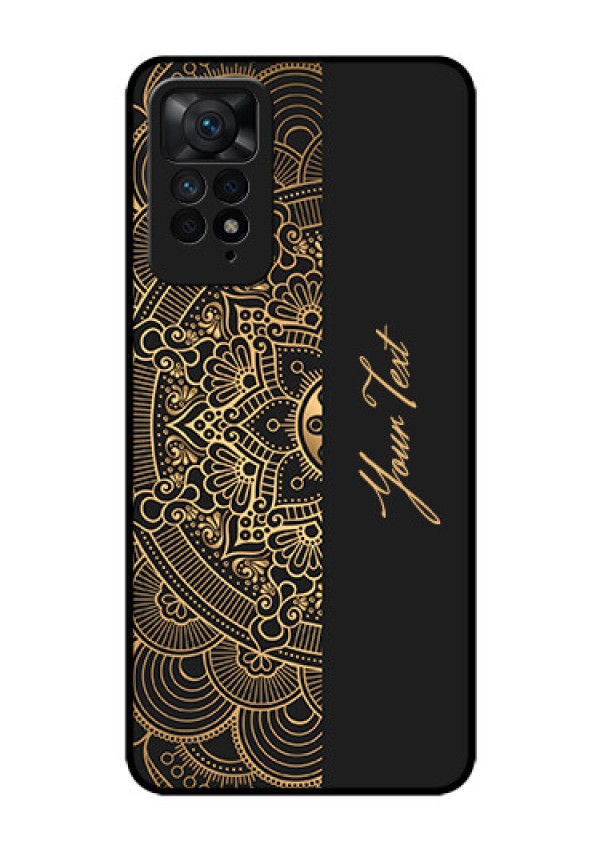 Xiaomi Redmi Note 11 Pro 5G Photo Printing on Glass Case - Mandala art with custom text Design
